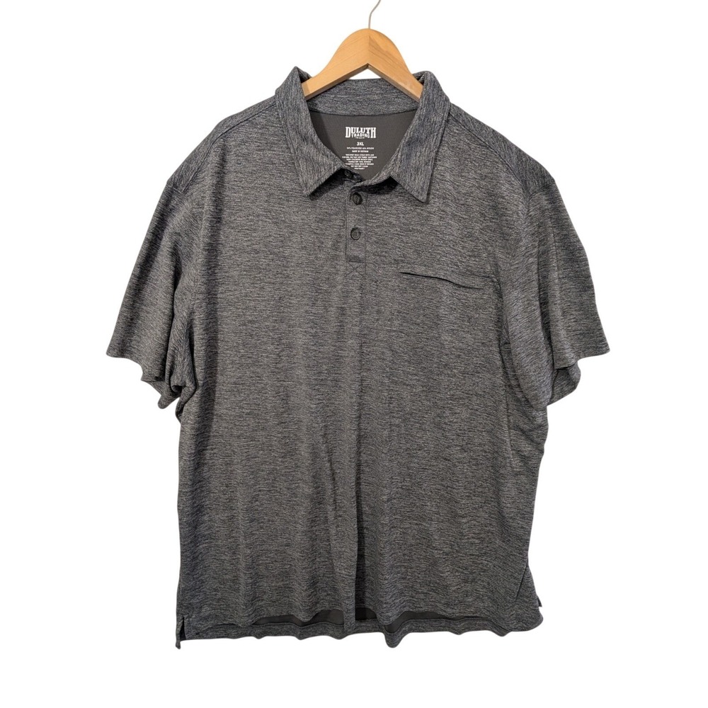 Duluth Trading Armachillo Cooling Polo Shirt Mens 3XL Gray Relaxed Fit Quick Dry